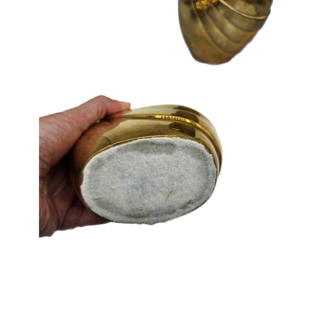 Vintage Brass Vases Art Deco Swirl Ribbon Heavy Metal Set of 2 Home‎ Decor - Picture 7 of 12